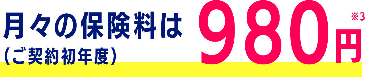 月々の保険料（ご契約初年度）は980円※3 