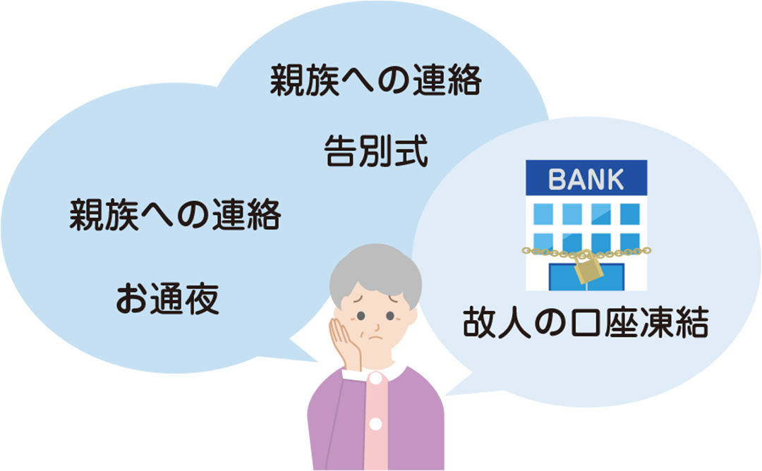 親族への連絡、告別式、お通夜、故人の口座凍結